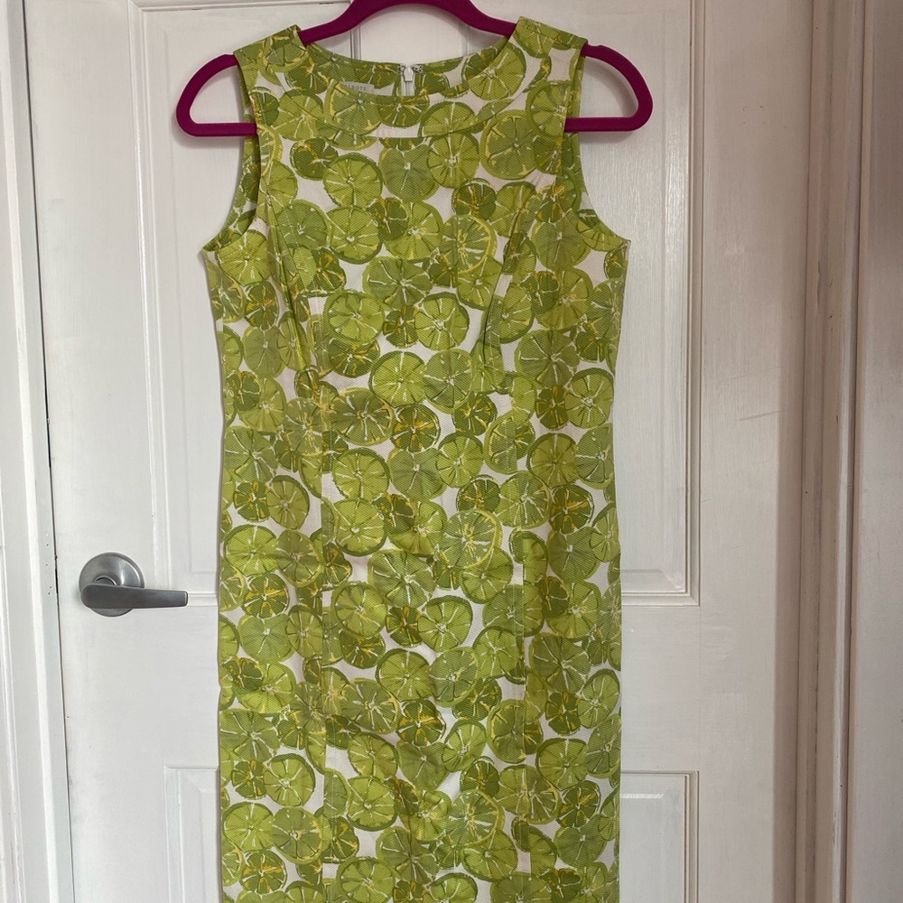 Talbots Lime Pattern Shift Dress in Size Petit 6
